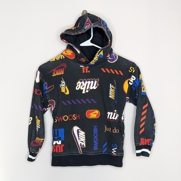 Nike Logo Print Swoosh Sweatshirt Hoodie 6 - Picture 1 of 6